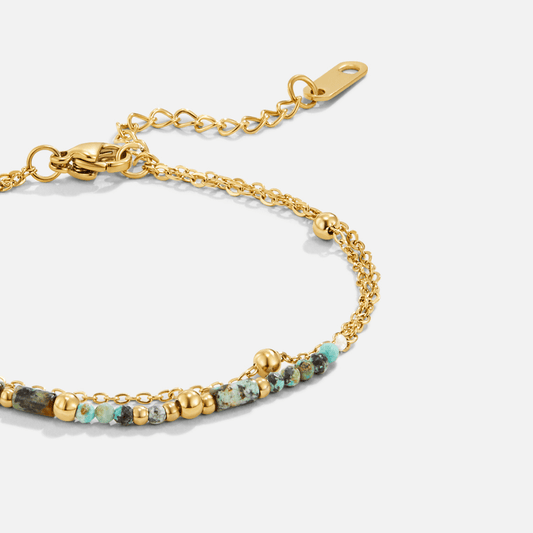 Gelaagde Steen Kralen Armband