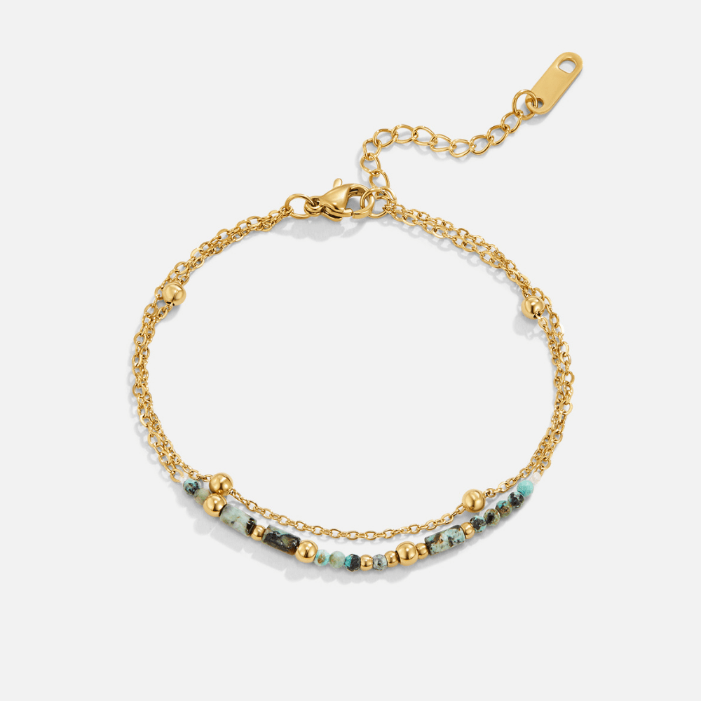 Gelaagde Steen Kralen Armband