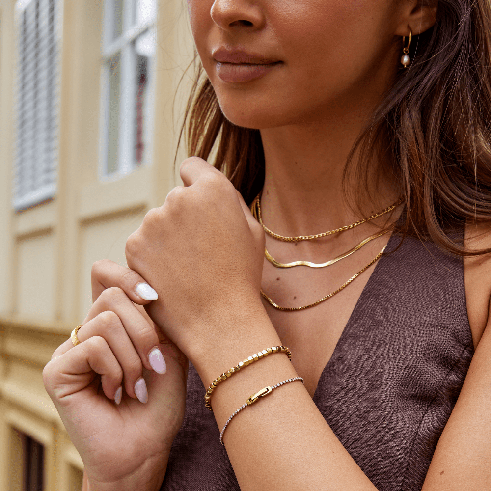 Lexi 18K Gouden Cube Armband