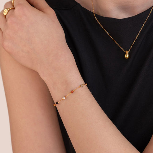 Lulu Geknoopte Steentjes Armband