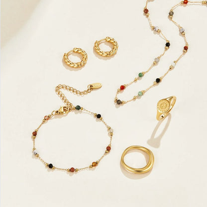 Lulu Geknoopte Steentjes Armband