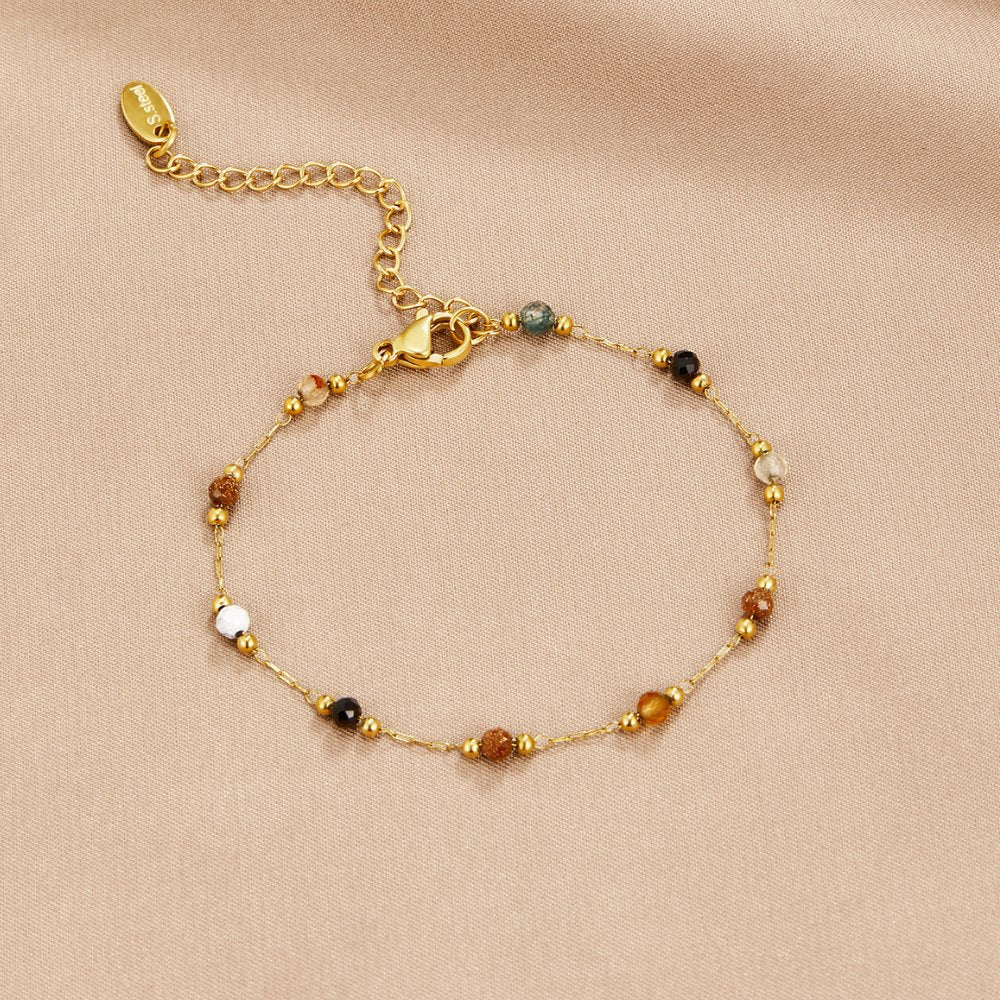 Lulu Geknoopte Steentjes Armband