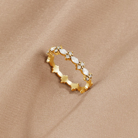 Luxe Kristallen Gouden Ring