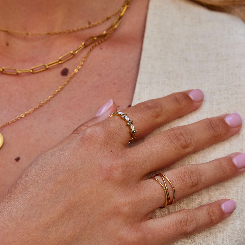 Luxe Kristallen Gouden Ring