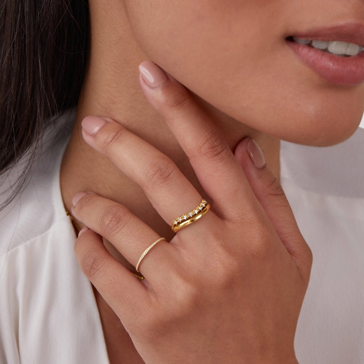 Marissa Witte Kristal Laagjes Ring