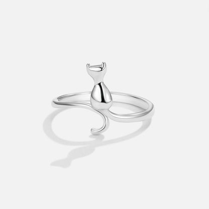 Zilveren Kat Motif Ring