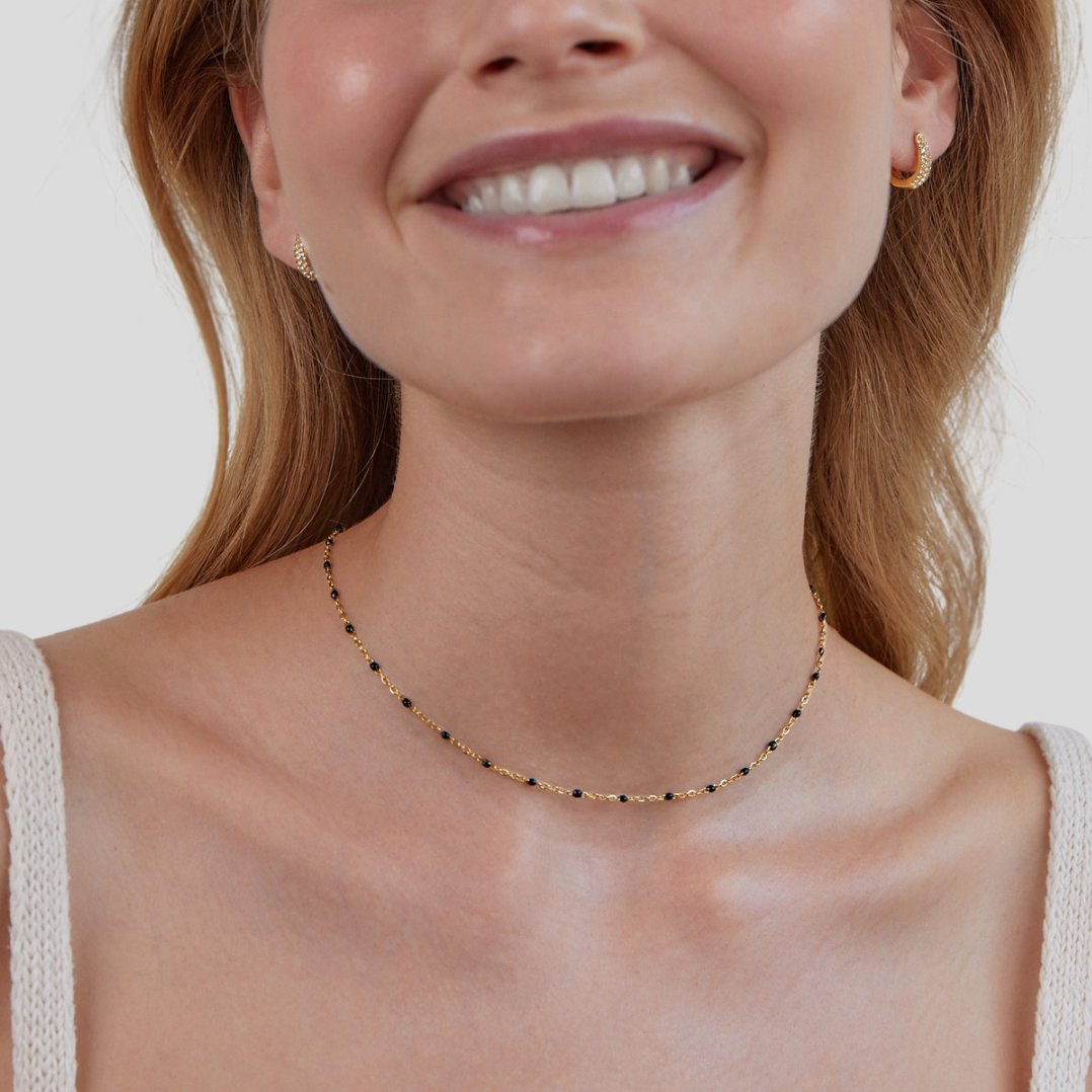 Mila Zwarte Kralen Ketting