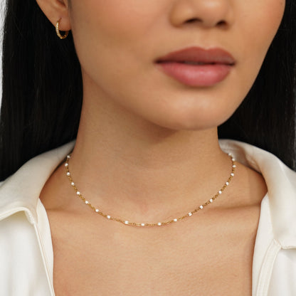Mila Witte Kralen Ketting
