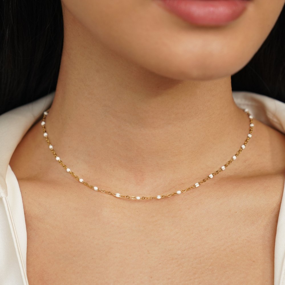 Mila Witte Kralen Ketting