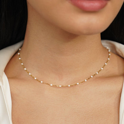 Mila Witte Kralen Ketting