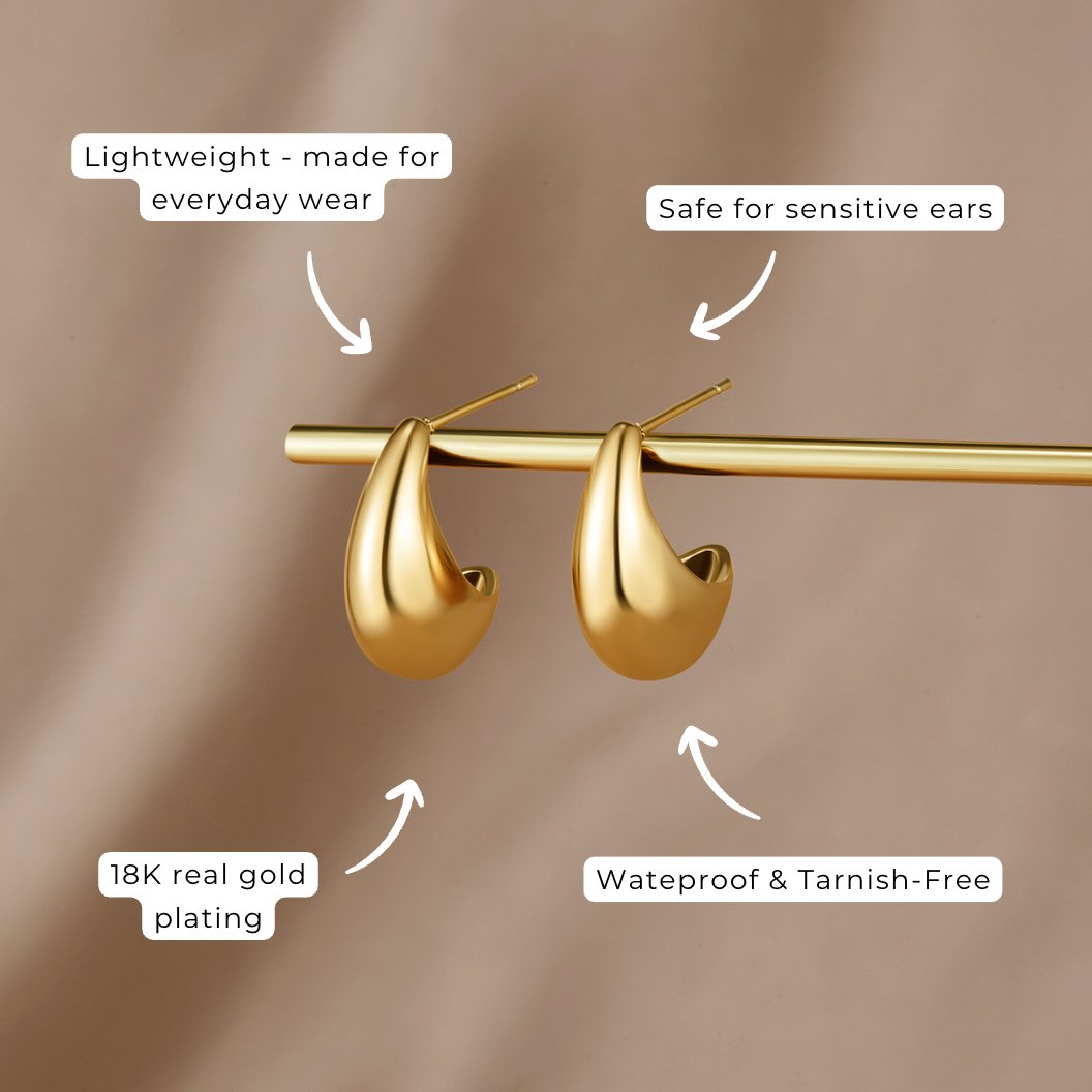 Mini Gebogen Gouden Hoops