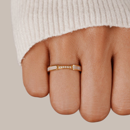 Moeder van Parel & Kristallen Ring