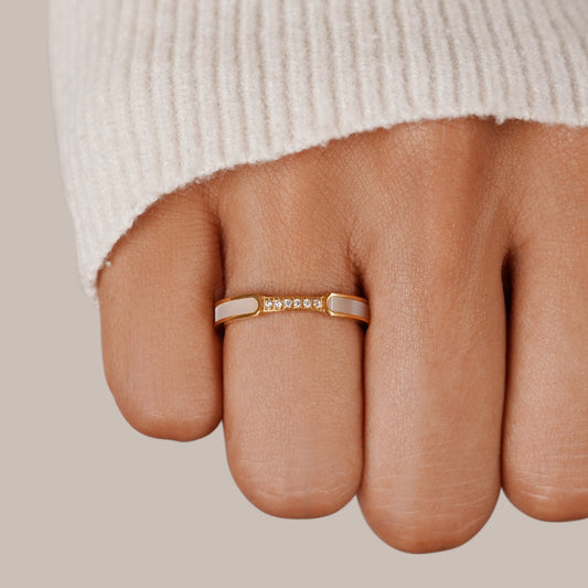 Moeder van Parel & Kristallen Ring