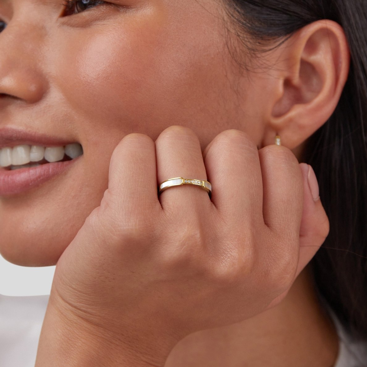 Moeder van Parel & Kristallen Ring