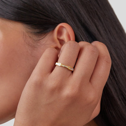 Moeder van Parel & Kristallen Ring