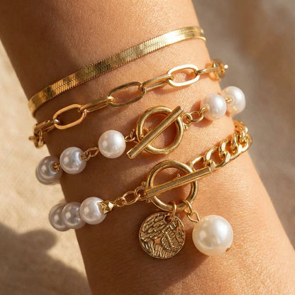Premium Gelaagde Parel Armband Set
