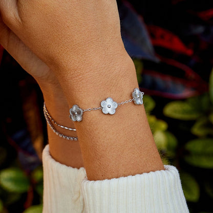 Zilveren Klaverarmband