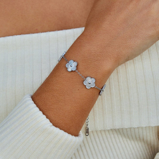 Zilveren Klaverarmband