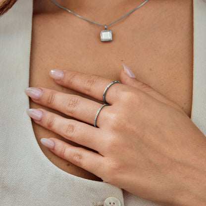 Zilveren Eeuwige Kristallen Ring