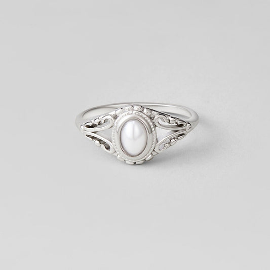Zilveren Vintage Koninklijke Parelring