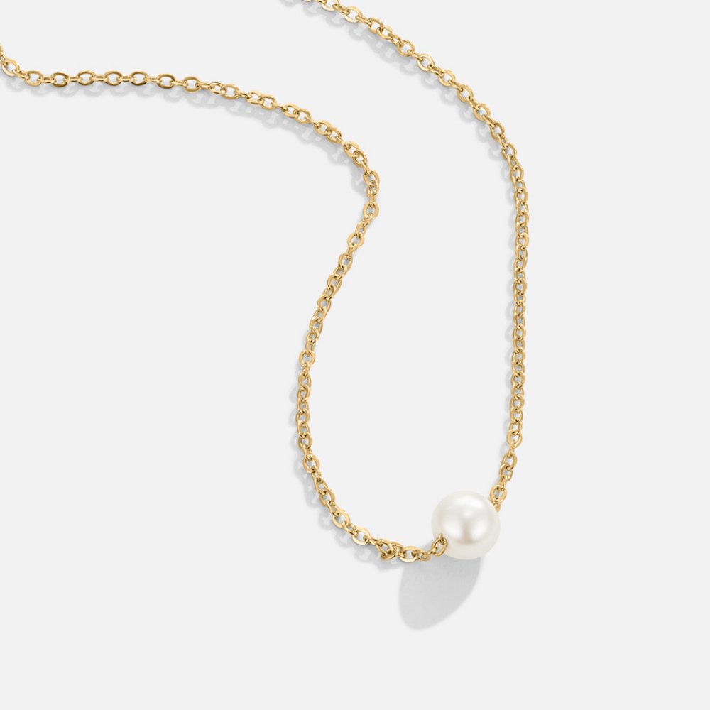 Solitaire Gouden Parel Ketting