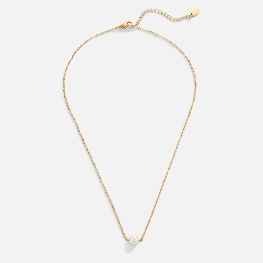 Solitaire Gouden Parel Ketting