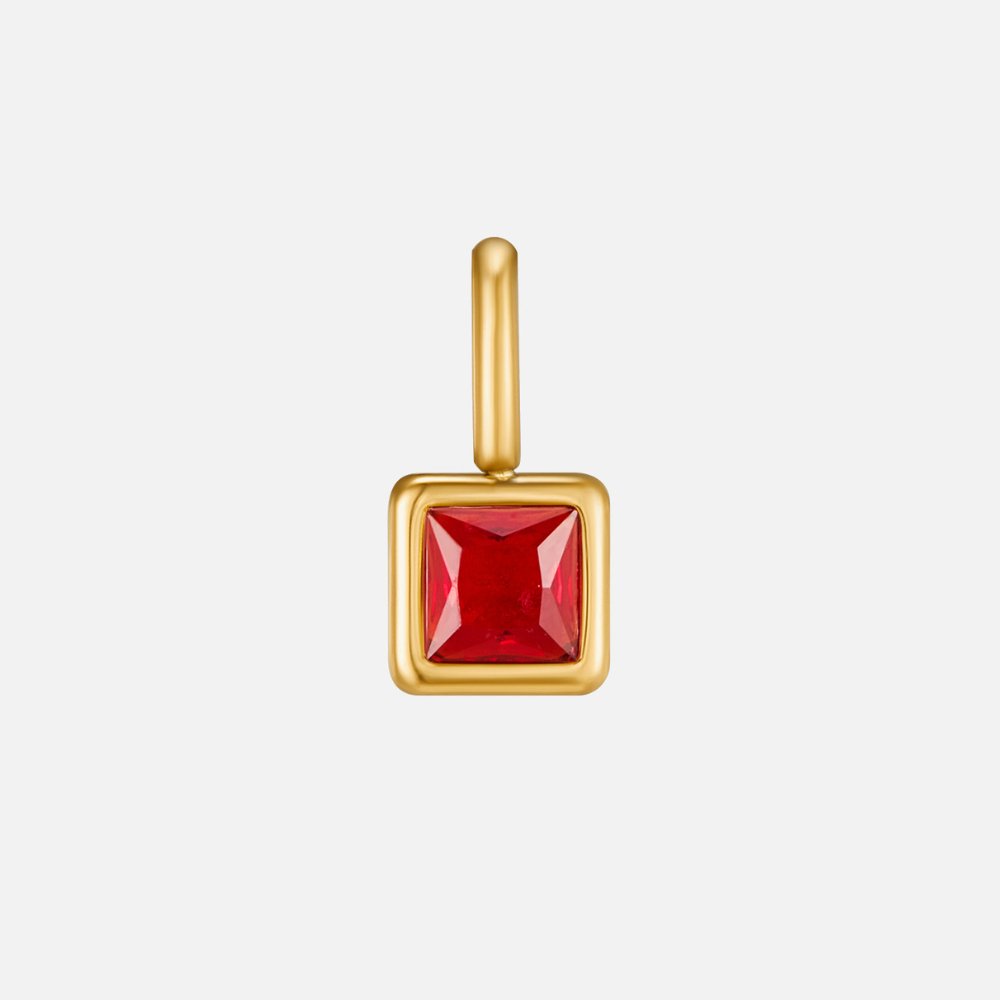 Vierkante Hanger Geboortesteen Ketting
