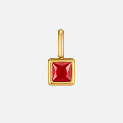 Vierkante Hanger Geboortesteen Ketting