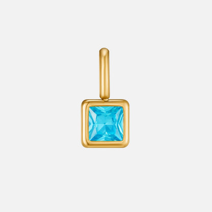Vierkante Hanger Geboortesteen Ketting