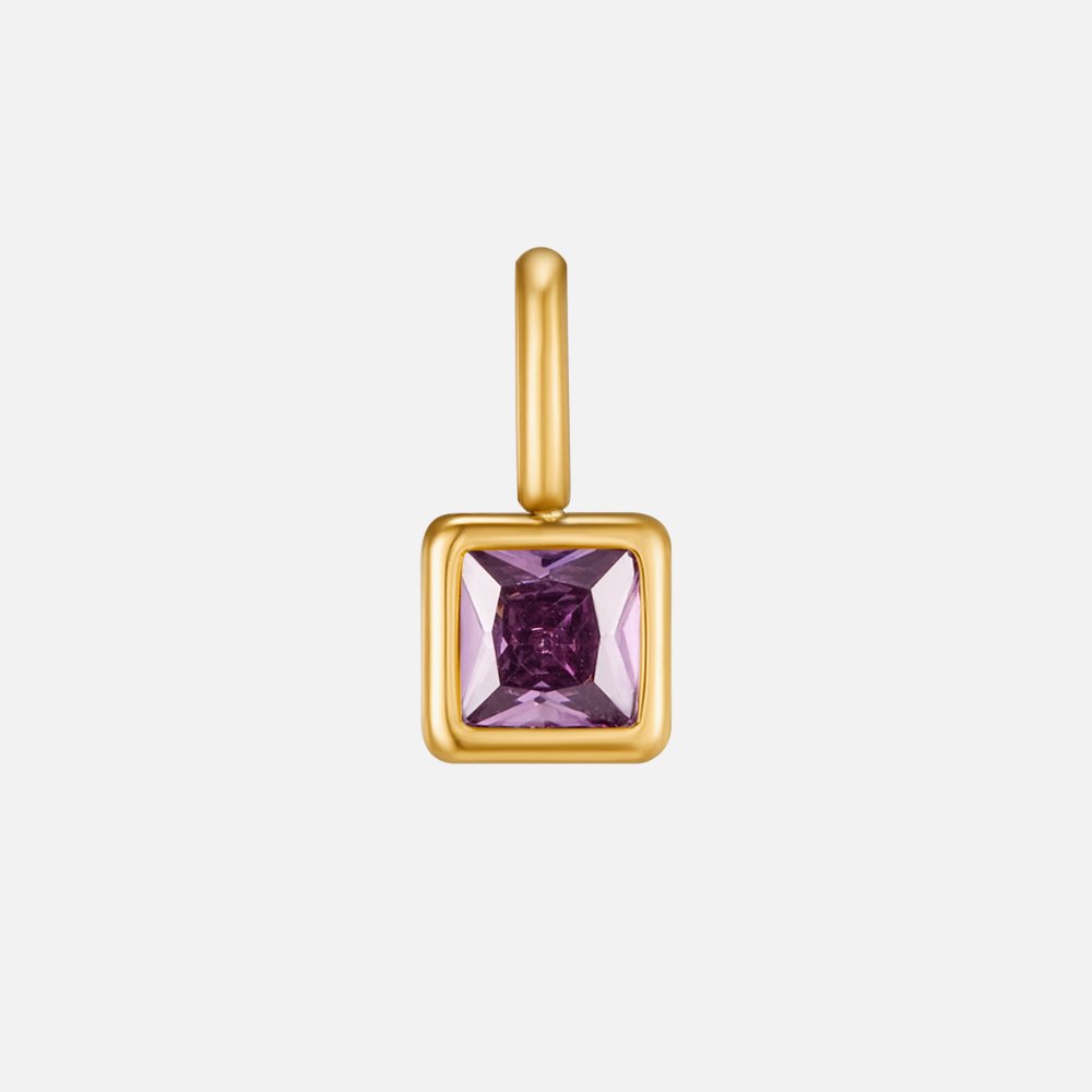 Vierkante Hanger Geboortesteen Ketting