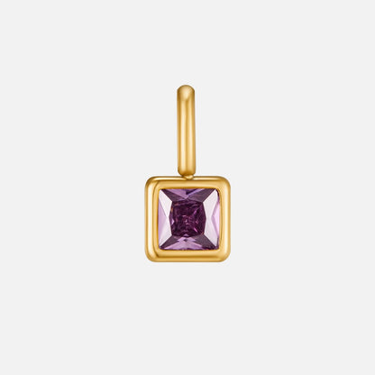 Vierkante Hanger Geboortesteen Ketting