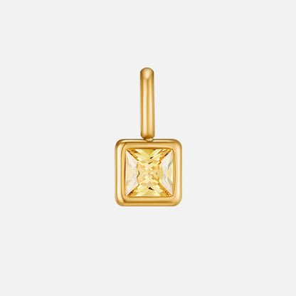 Vierkante Hanger Geboortesteen Ketting
