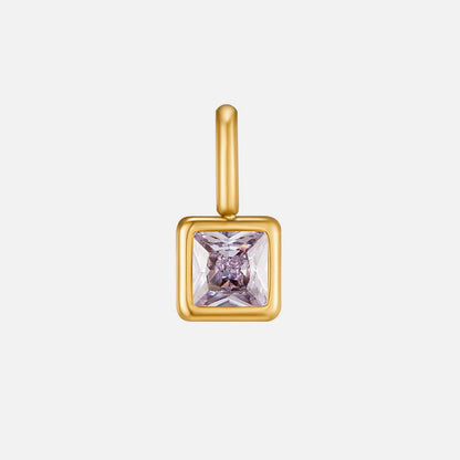 Vierkante Hanger Geboortesteen Ketting