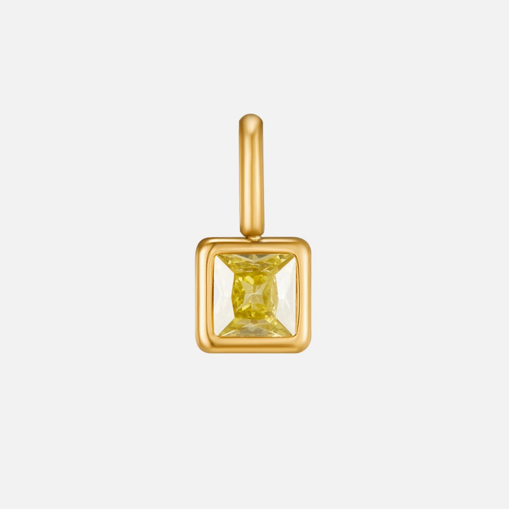 Vierkante Hanger Geboortesteen Ketting