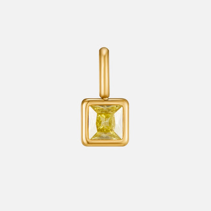 Vierkante Hanger Geboortesteen Ketting