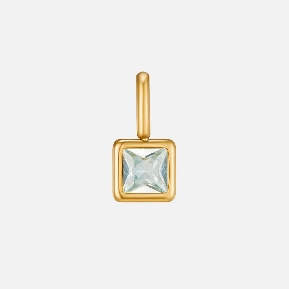 Vierkante Hanger Geboortesteen Ketting