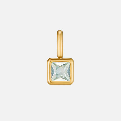 Vierkante Hanger Geboortesteen Ketting