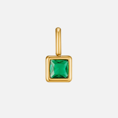 Vierkante Hanger Geboortesteen Ketting