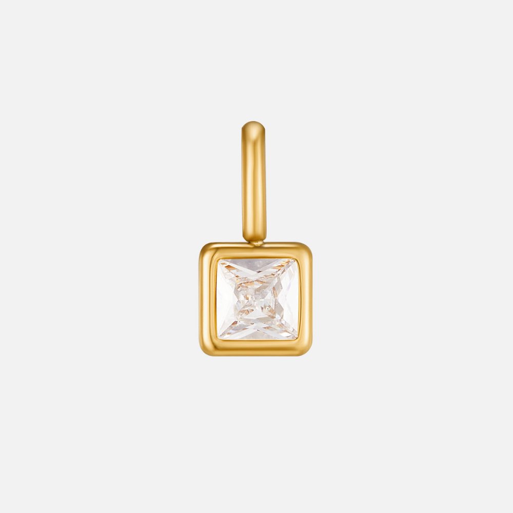Vierkante Hanger Geboortesteen Ketting