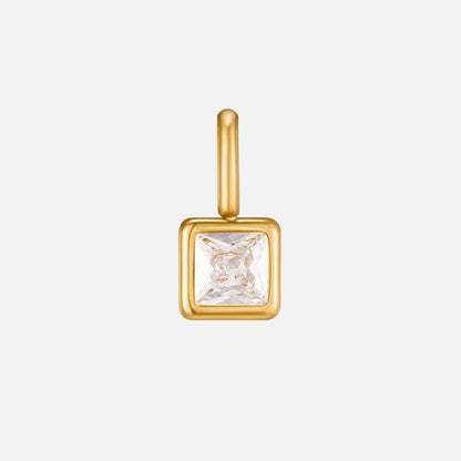 Vierkante Hanger Geboortesteen Ketting