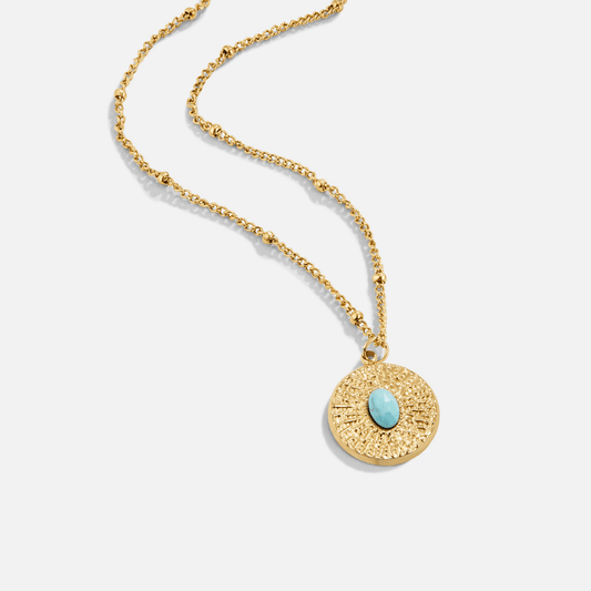 Turquoise Steen Munt Ketting
