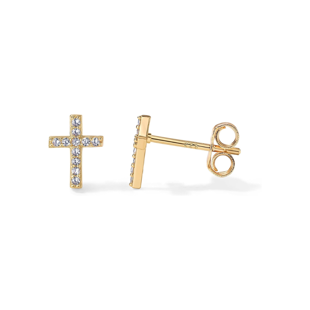 Paved Kruis Studs | Goud