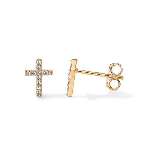 Paved Kruis Studs | Goud