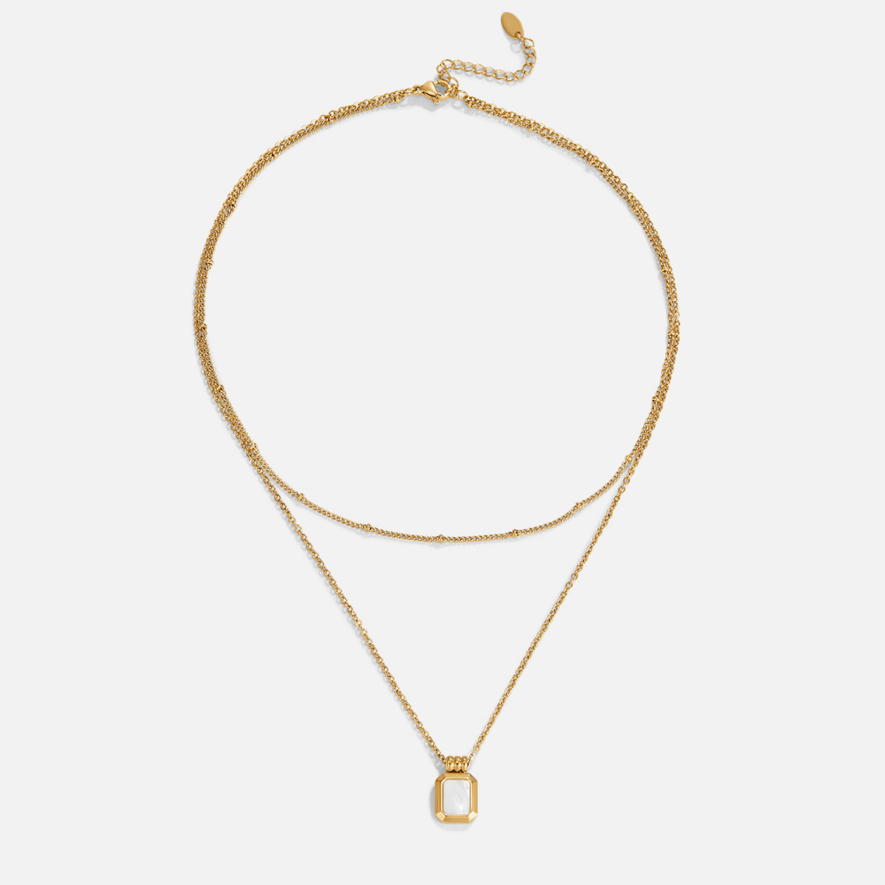 Valerie Gelaagde Witte Hanger Ketting
