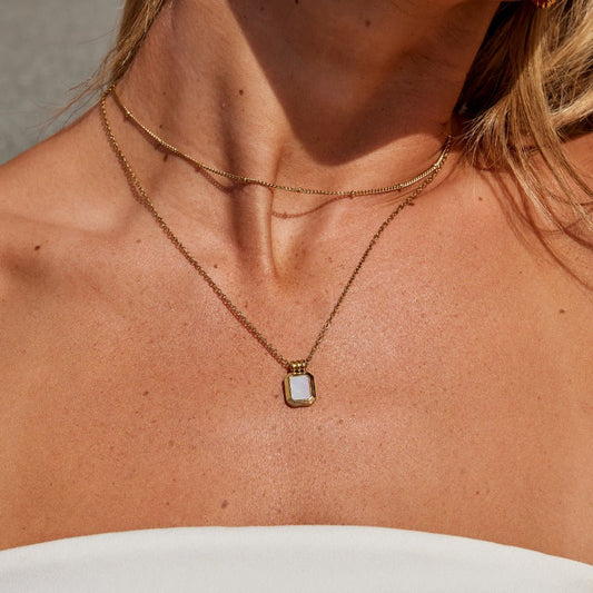 Valerie Gelaagde Witte Hanger Ketting