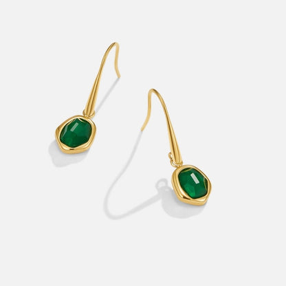 Vintage Smaragd Dangle Oorbellen