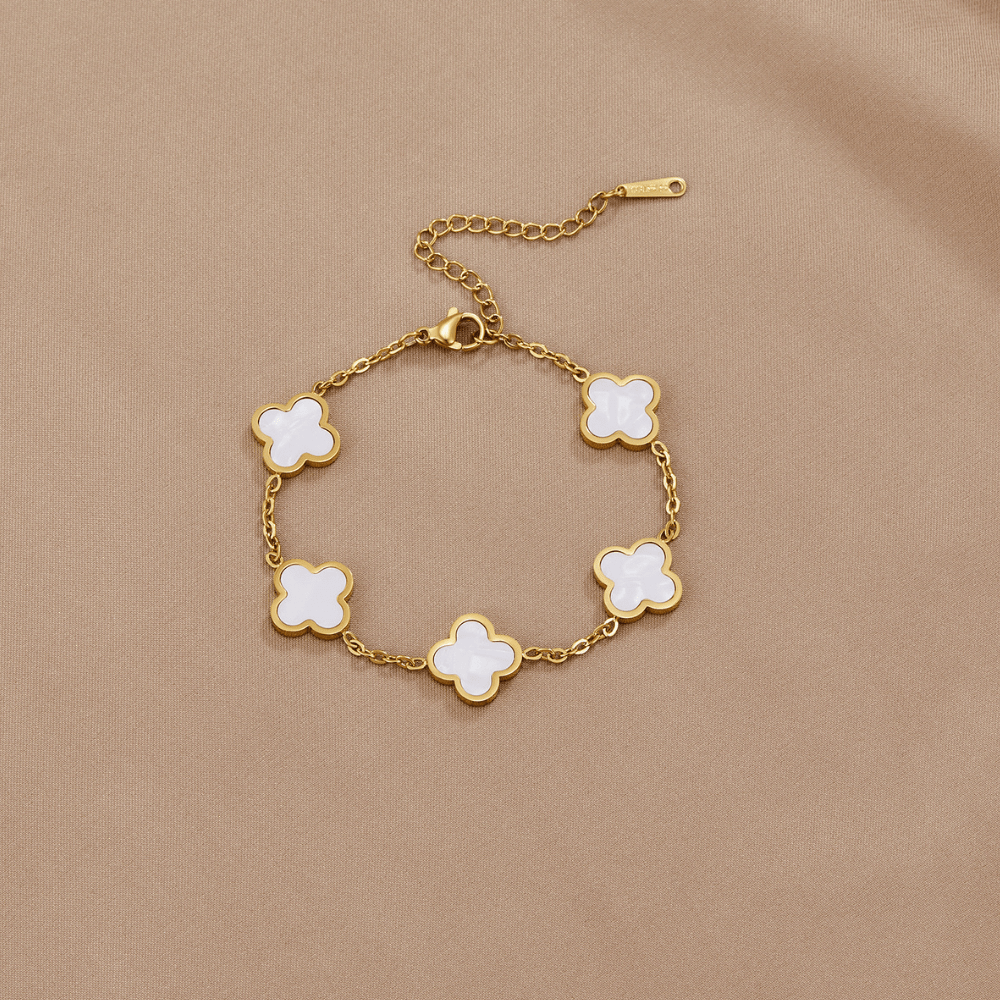 Witte Klaver Armband