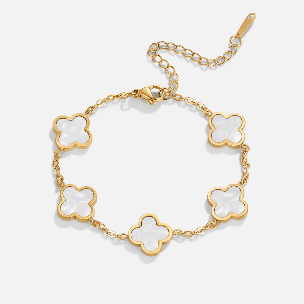 Witte Klaver Armband