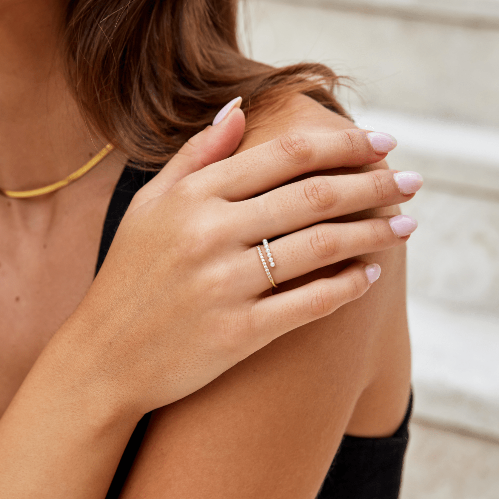 “Wrap Me” Parel & Kristallen Ring